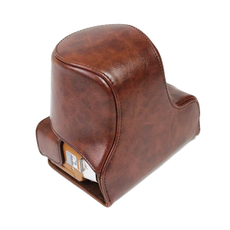 PU Leather Camera Full Body Case Bag with Strap for FUJIFILM X-A7 / X-A20 (15-55mm Lens) (Coffee) - Leather Bag by buy2fix | Online Shopping UK | buy2fix