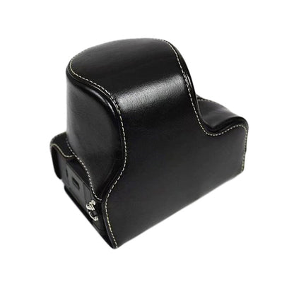 Full Body Camera PU Leather Case Bag for Sony LCE-7C / Alpha 7C / A7C 28-60mm / 40.5mm Lens(Black) - Leather Bag by buy2fix | Online Shopping UK | buy2fix
