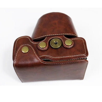 Full Body Camera PU Leather Case Bag for Sony LCE-7C / Alpha 7C / A7C 28-60mm / 40.5mm Lens(Coffee) - Leather Bag by buy2fix | Online Shopping UK | buy2fix