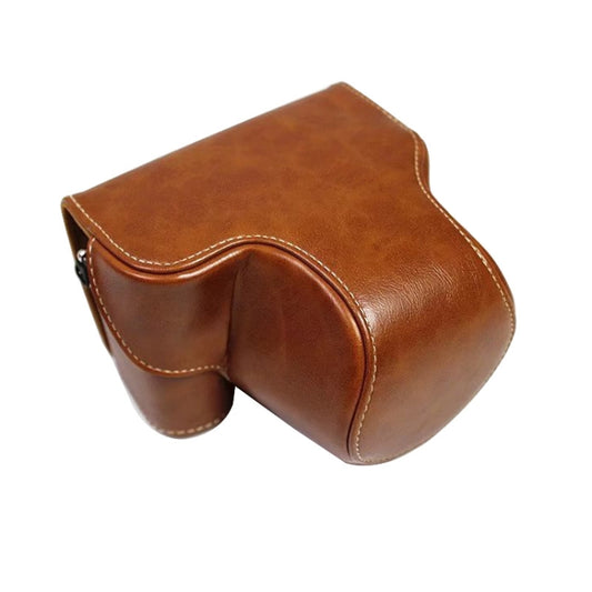Full Body Camera PU Leather Case Bag for Sony LCE-7C / Alpha 7C / A7C 28-60mm / 40.5mm Lens(Brown) - Leather Bag by buy2fix | Online Shopping UK | buy2fix