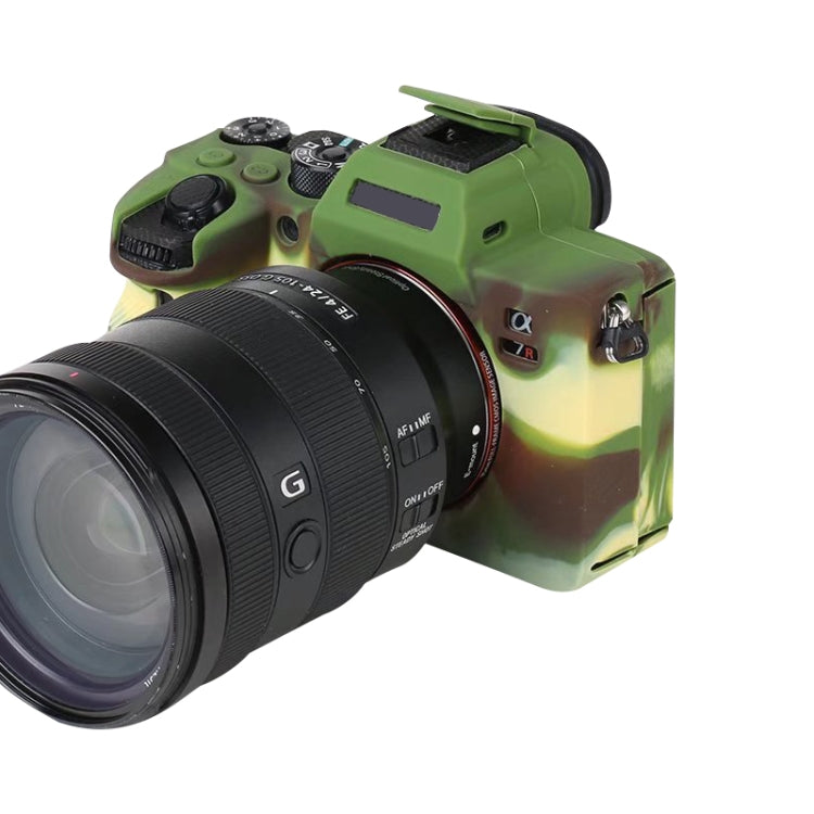 For Sony A7R4 Soft Silicone Protective Case(Camouflage) by buy2fix