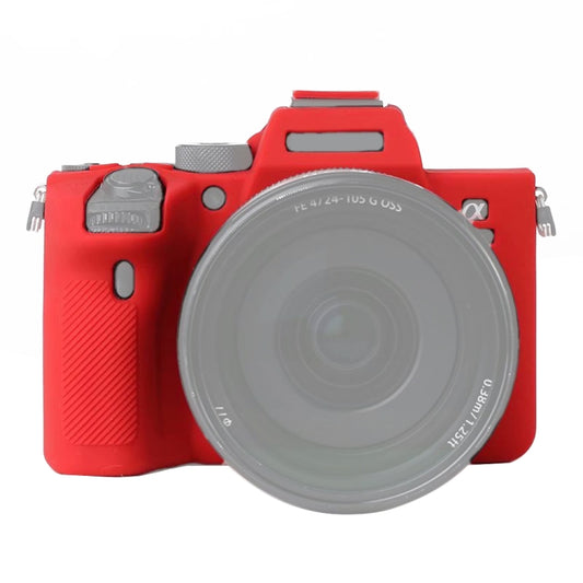 For Sony A7R4 Soft Silicone Protective Case(Red) - Protective Case by buy2fix | Online Shopping UK | buy2fix