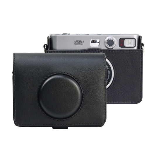 Retro Full Body Camera PU Leather Case Bag with Strap for FUJIFILM instax mini Evo(Black) - Leather Bag by buy2fix | Online Shopping UK | buy2fix