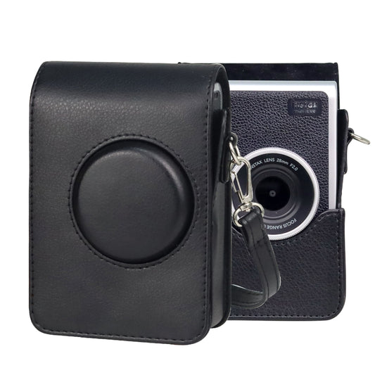 Vertical Full Body Camera PU Leather Case Bag with Strap for FUJIFILM instax mini Evo (Black) - Leather Bag by buy2fix | Online Shopping UK | buy2fix