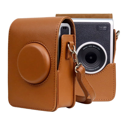 Vertical Full Body Camera PU Leather Case Bag with Strap for FUJIFILM instax mini Evo (Brown) - Leather Bag by buy2fix | Online Shopping UK | buy2fix