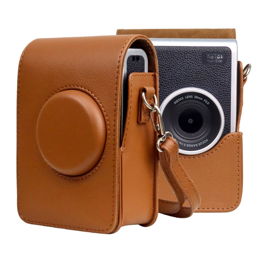 Vertical Full Body Camera PU Leather Case Bag with Strap for FUJIFILM instax mini Evo (Brown) - Leather Bag by buy2fix | Online Shopping UK | buy2fix