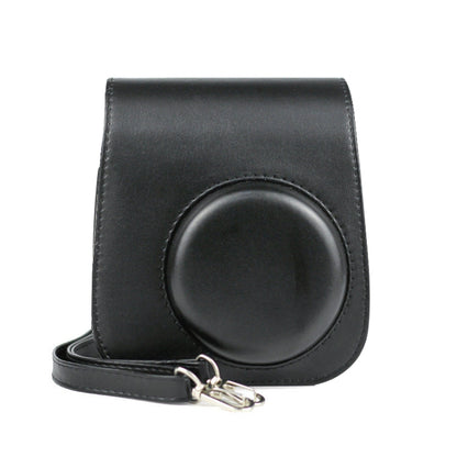 Solid Color Full Body Camera Leather Case Bag with Strap for FUJIFILM Instax mini 11 (Black) - Leather Bag by buy2fix | Online Shopping UK | buy2fix