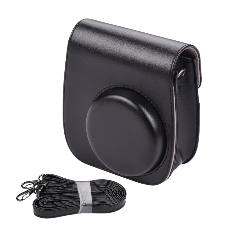 Solid Color Full Body Camera Leather Case Bag with Strap for FUJIFILM Instax mini 11 (Black) - Leather Bag by buy2fix | Online Shopping UK | buy2fix