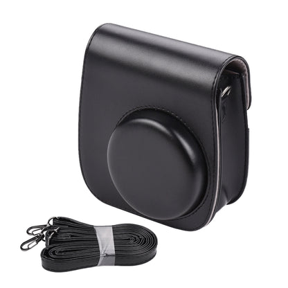 Solid Color Full Body Camera Leather Case Bag with Strap for FUJIFILM Instax mini 11 (Black) - Leather Bag by buy2fix | Online Shopping UK | buy2fix