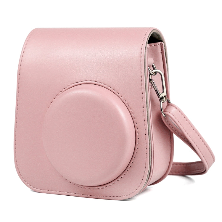 Solid Color Full Body Camera Leather Case Bag with Strap for FUJIFILM Instax mini 11 (Pink) - Leather Bag by buy2fix | Online Shopping UK | buy2fix