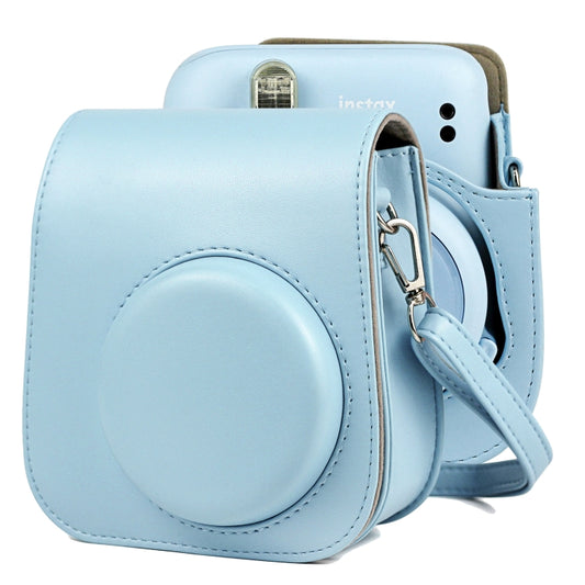 Solid Color Full Body Camera Leather Case Bag with Strap for FUJIFILM Instax mini 11 (Blue) - Leather Bag by buy2fix | Online Shopping UK | buy2fix
