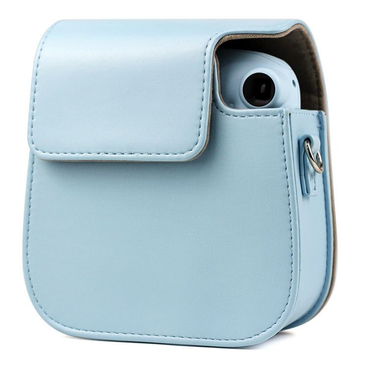 Solid Color Full Body Camera Leather Case Bag with Strap for FUJIFILM Instax mini 11 (Blue) - Leather Bag by buy2fix | Online Shopping UK | buy2fix