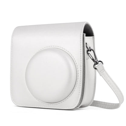 Solid Color Full Body Camera Leather Case Bag with Strap for FUJIFILM Instax mini 11 (White) - Leather Bag by buy2fix | Online Shopping UK | buy2fix