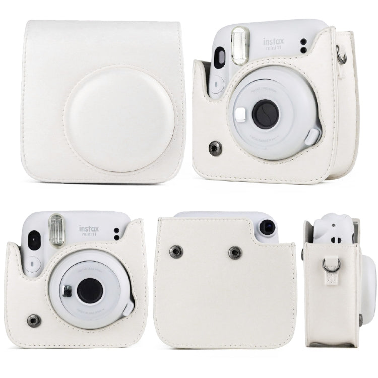 Solid Color Full Body Camera Leather Case Bag with Strap for FUJIFILM Instax mini 11 (Blue) - Leather Bag by buy2fix | Online Shopping UK | buy2fix