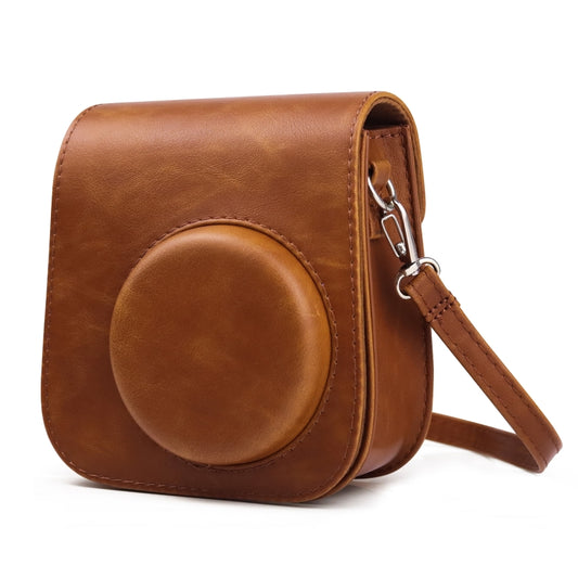 Retro Full Body Camera Leather Case Bag with Strap for FUJIFILM Instax mini 11 (Brown) - Leather Bag by buy2fix | Online Shopping UK | buy2fix