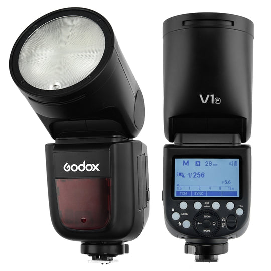 Flash Speedlite TTL à tête ronde Godox V1F pour FUJIFILM (noir)