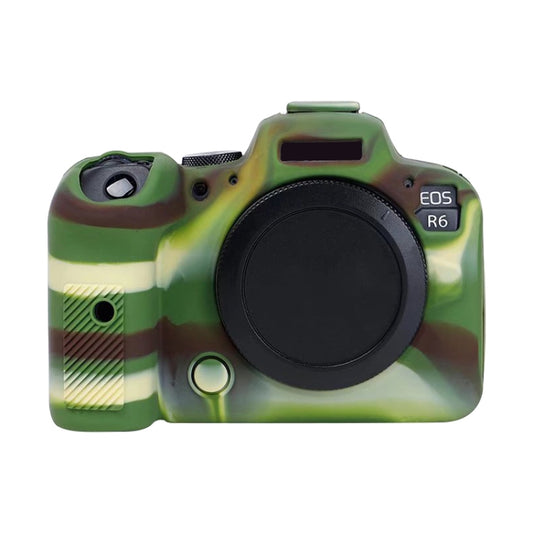 For Canon EOS R6 Litchi Texure Soft Silicone Case(Camouflage) - Protective Case by buy2fix | Online Shopping UK | buy2fix