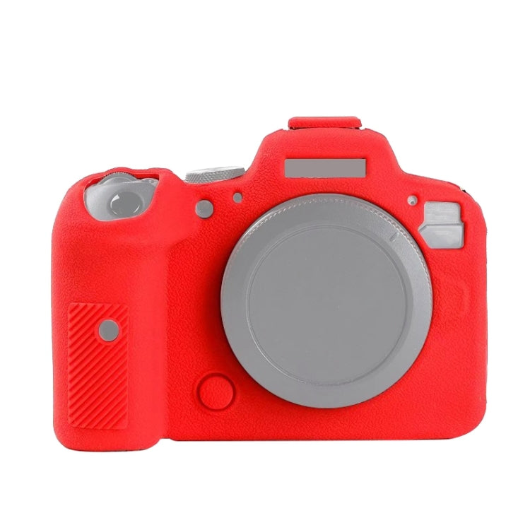For Canon EOS R6 Litchi Texure Soft Silicone Case(Red) by buy2fix