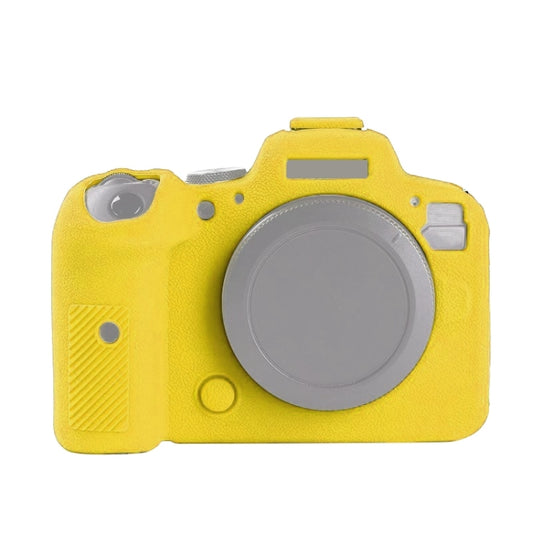 For Canon EOS R6 Litchi Texure Soft Silicone Case(Yellow) by buy2fix