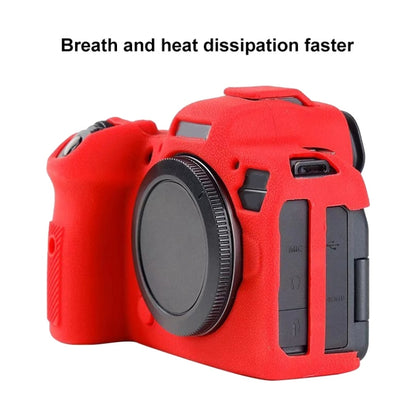 For Canon EOS R6 Litchi Texure Soft Silicone Case(Red) by buy2fix