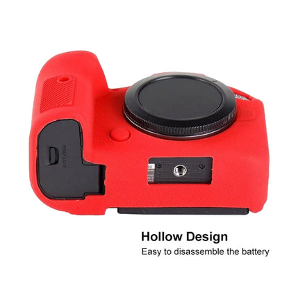 For Canon EOS R6 Litchi Texure Soft Silicone Case(Red) by buy2fix