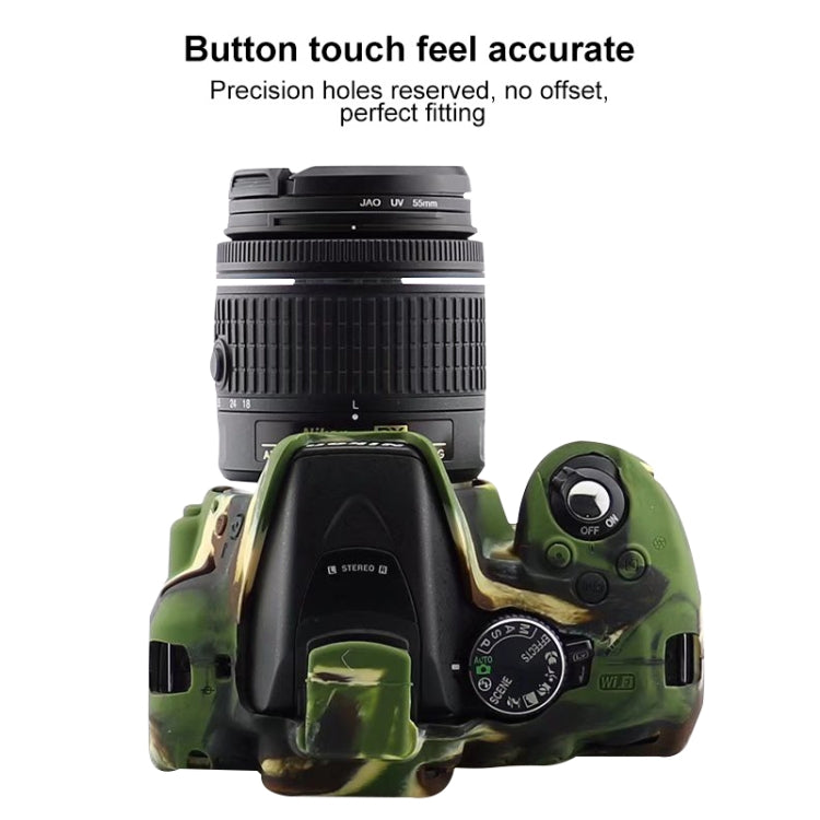 Soft Silicone Protective Case for Nikon D5300 (Camouflage) by buy2fix