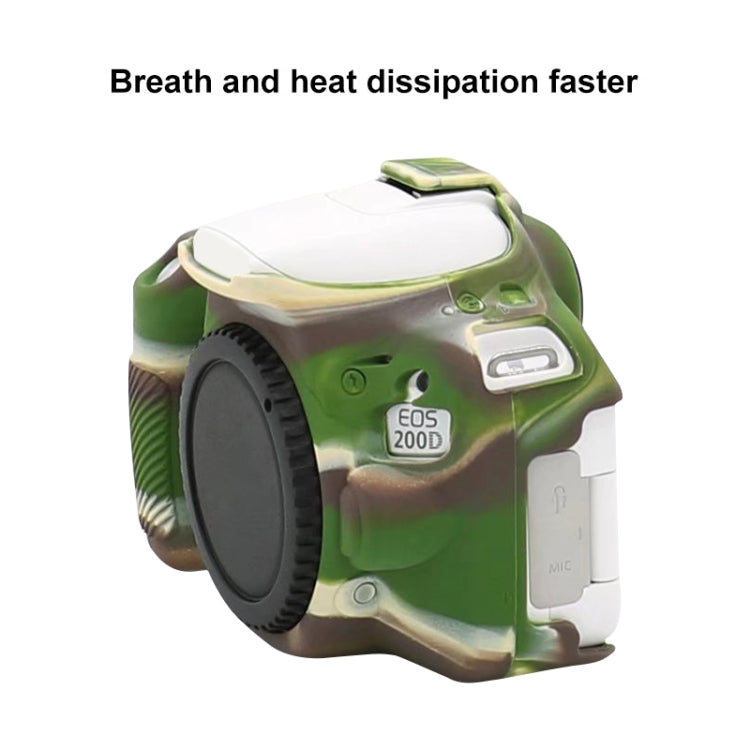 For Canon EOS 200D / EOS 200D Mark II Soft Silicone Protective Case(Camouflage) by buy2fix