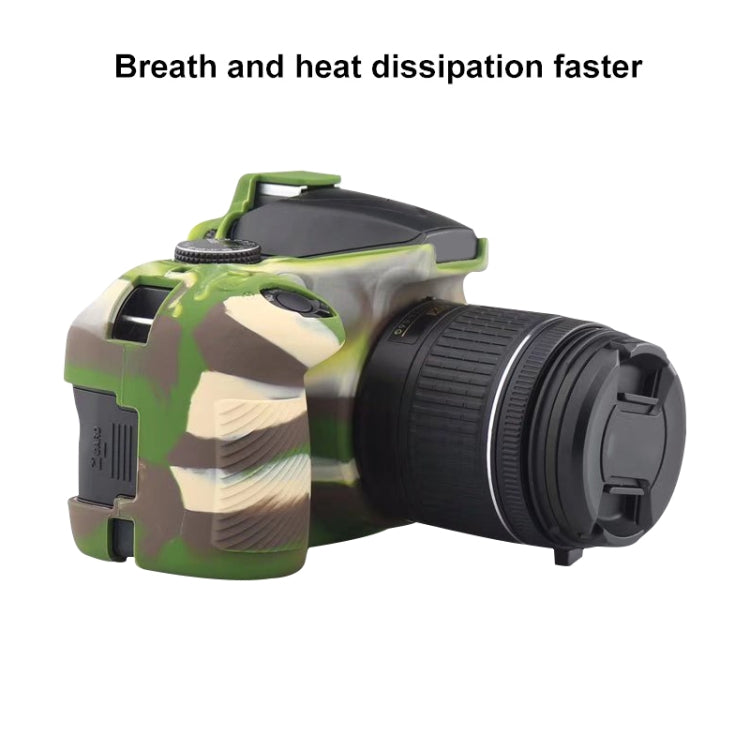 Soft Silicone Protective Case for Nikon D3400 / D3300 (Camouflage) by buy2fix