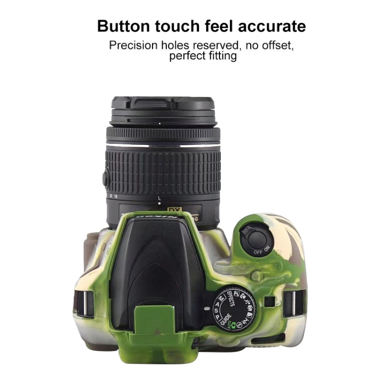 Soft Silicone Protective Case for Nikon D3400 / D3300 (Camouflage) by buy2fix