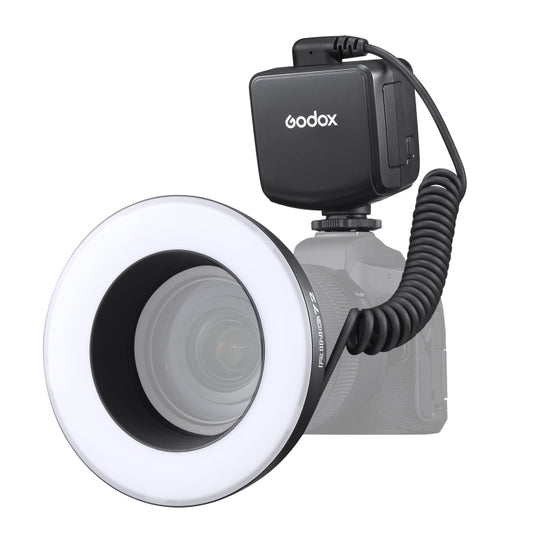Godox Ring72 Macro Ring 48 LED Flash Light avec 8 anneaux adaptateurs de tailles différentes (noir)