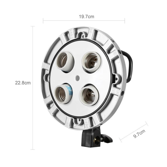 Godox TL-4 4 in 1 E27 Socket Tricolor Bulb Light Lamp Head Mount(UK Plug) -  by Godox | Online Shopping UK | buy2fix