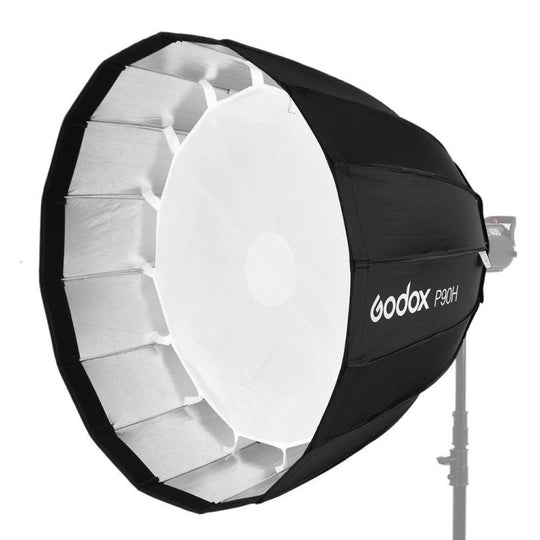 Godox P90H 90 cm de profondeur Softbox parabolique réflecteur diffuseur boîte à lumière de studio (noir)