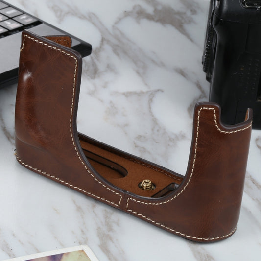 1/4 inch Thread PU Leather Camera Half Case Base for Leica Q2(Coffee) - Half Case by buy2fix | Online Shopping UK | buy2fix