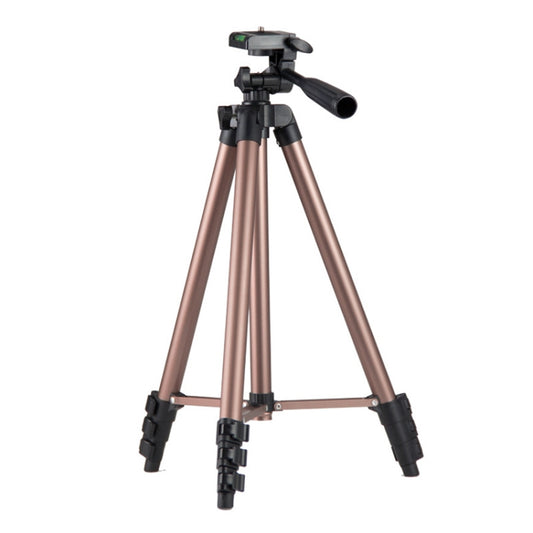 130cm 4-Section Folding Aluminum Alloy Tripod Mount with Three-Dimensional Head(Champagne Gold) - Tripods by buy2fix | Online Shopping UK | buy2fix