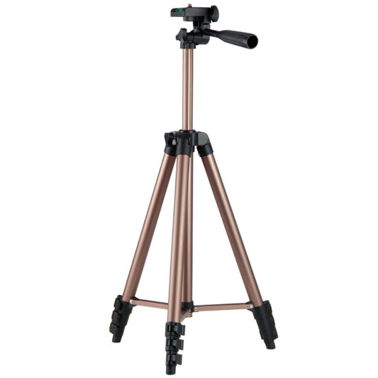 130cm 4-Section Folding Aluminum Alloy Tripod Mount with Three-Dimensional Head(Champagne Gold) - Tripods by buy2fix | Online Shopping UK | buy2fix