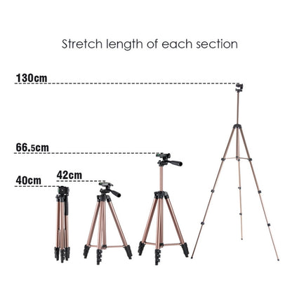 130cm 4-Section Folding Aluminum Alloy Tripod Mount with Three-Dimensional Head(Silver) - Tripods by buy2fix | Online Shopping UK | buy2fix