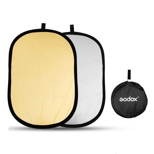Godox FT01 Tableau réflecteur pliant ovale 2 en 1 or/argent, taille : 150 x 200 cm