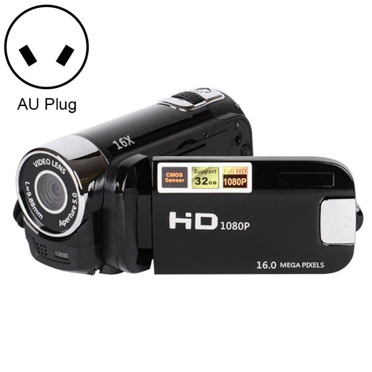 16X Digital Zoom HD 16 Million Pixel Home Travel DV Camera, AU Plug (Black) - Video Cameras by buy2fix | Online Shopping UK | buy2fix