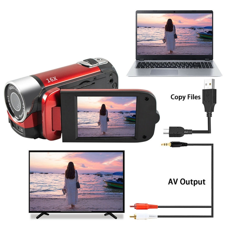 16X Digital Zoom HD 16 Million Pixel Home Travel DV Camera, AU Plug (Red) - Video Cameras by buy2fix | Online Shopping UK | buy2fix