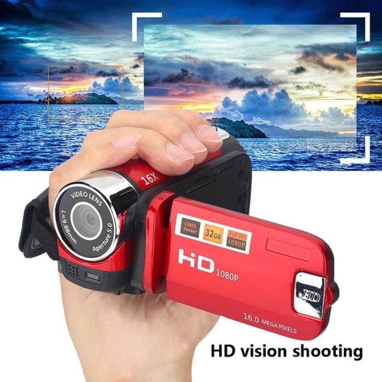 16X Digital Zoom HD 16 Million Pixel Home Travel DV Camera, AU Plug (Red) - Video Cameras by buy2fix | Online Shopping UK | buy2fix