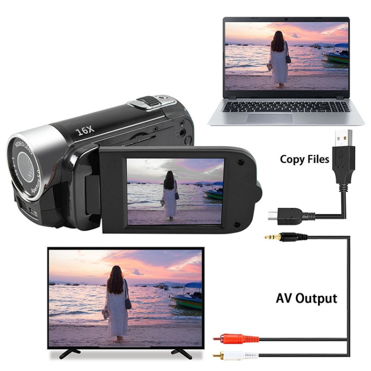 16X Digital Zoom HD 16 Million Pixel Home Travel DV Camera, EU Plug(Black) - Video Cameras by buy2fix | Online Shopping UK | buy2fix