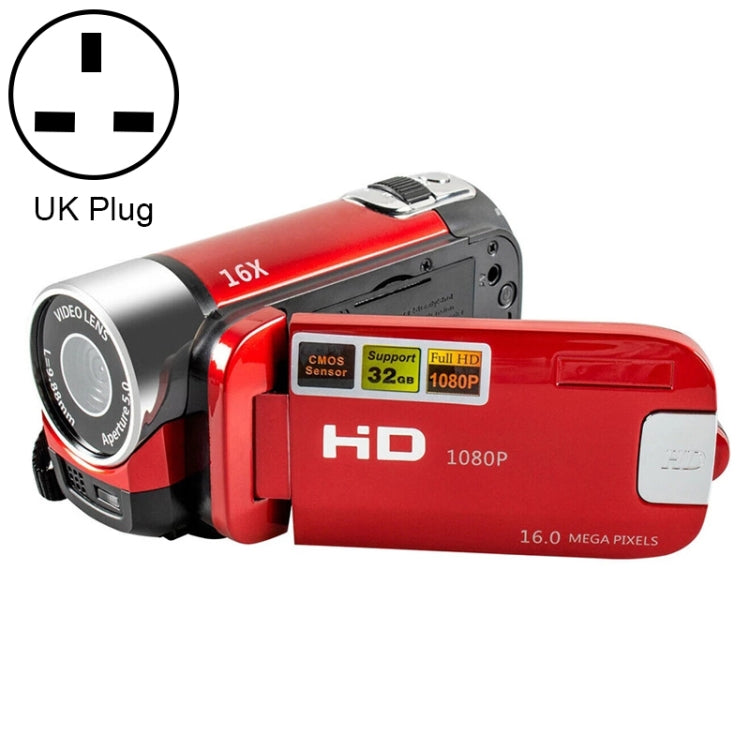 16X Digital Zoom HD 16 Million Pixel Home Travel DV Camera, UK Plug (Red) by buy2fix