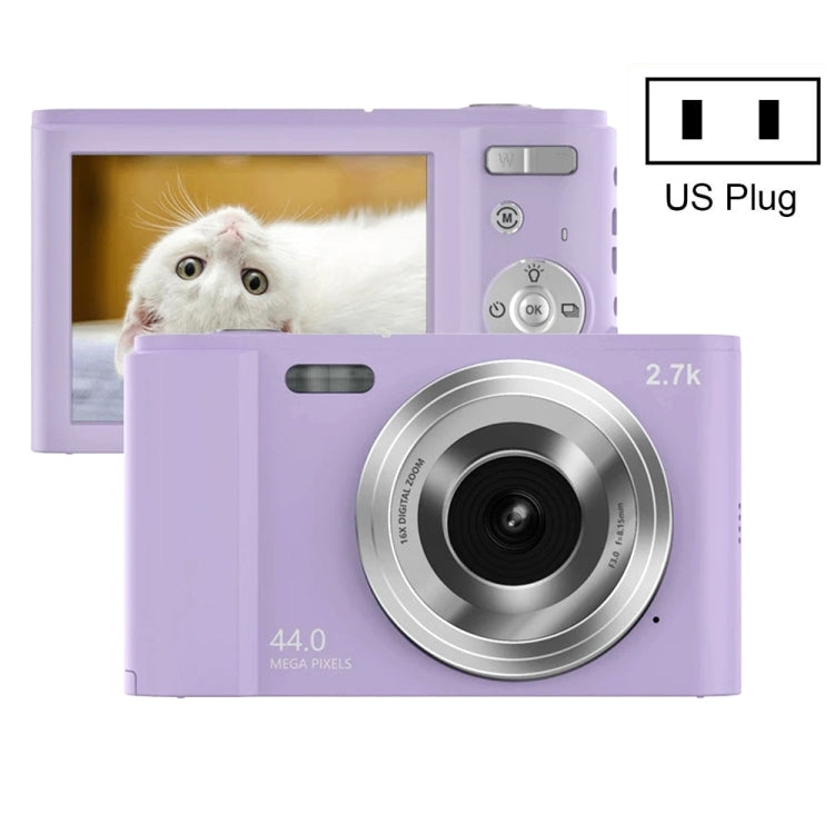 DC302 2.88 inch 44MP 16X Zoom 2.7K Full HD Digital Camera Children Card Camera, US Plug(Purple) - Children Cameras by buy2fix | Online Shopping UK | buy2fix