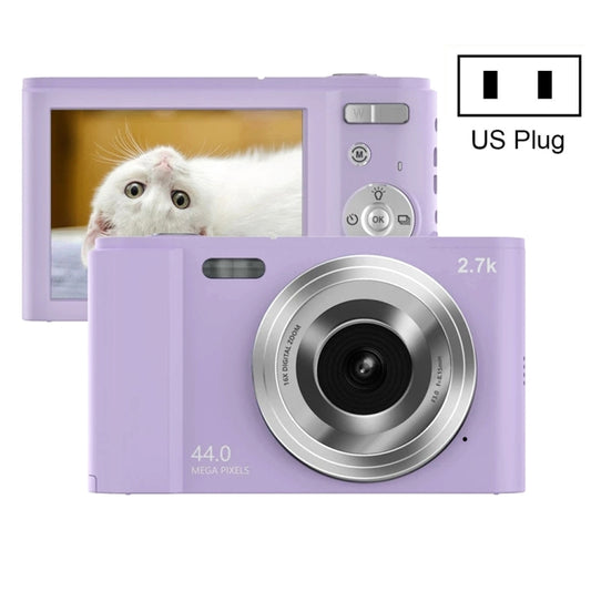 DC302 2.88 inch 44MP 16X Zoom 2.7K Full HD Digital Camera Children Card Camera, US Plug(Purple) - Children Cameras by buy2fix | Online Shopping UK | buy2fix