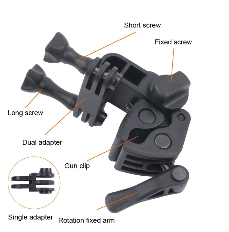 Clamp Mount Connecting Adapter Kit with Waterproof Back Cover for GoPro HERO6 /5(Black) - Bicycle Handlebar Mount by buy2fix | Online Shopping UK | buy2fix