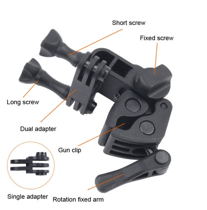 Clamp Mount Connecting Adapter Kit with Waterproof Back Cover for GoPro HERO6 /5(Black) - Bicycle Handlebar Mount by buy2fix | Online Shopping UK | buy2fix
