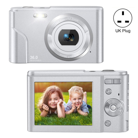 DC311 2.4 inch 36MP 16X Zoom 2.7K Full HD Digital Camera Children Card Camera, UK Plug (Silver) - Children Cameras by buy2fix | Online Shopping UK | buy2fix