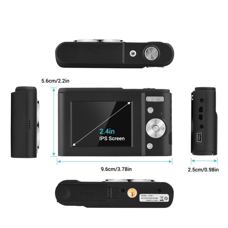 DC311 2.4 inch 36MP 16X Zoom 2.7K Full HD Digital Camera Children Card Camera, EU Plug(Black) - Children Cameras by buy2fix | Online Shopping UK | buy2fix