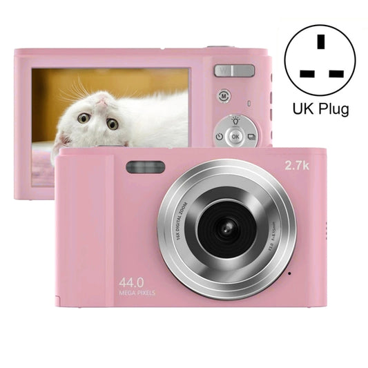 DC302 2.88 inch 44MP 16X Zoom 2.7K Full HD Digital Camera Children Card Camera, UK Plug (Pink) - Children Cameras by buy2fix | Online Shopping UK | buy2fix