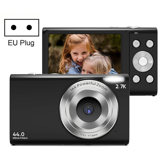 DC402 2.4 inch 44MP 16X Zoom 1080P Full HD Digital Camera Children Card Camera, EU Plug (Black) - Children Cameras by buy2fix | Online Shopping UK | buy2fix